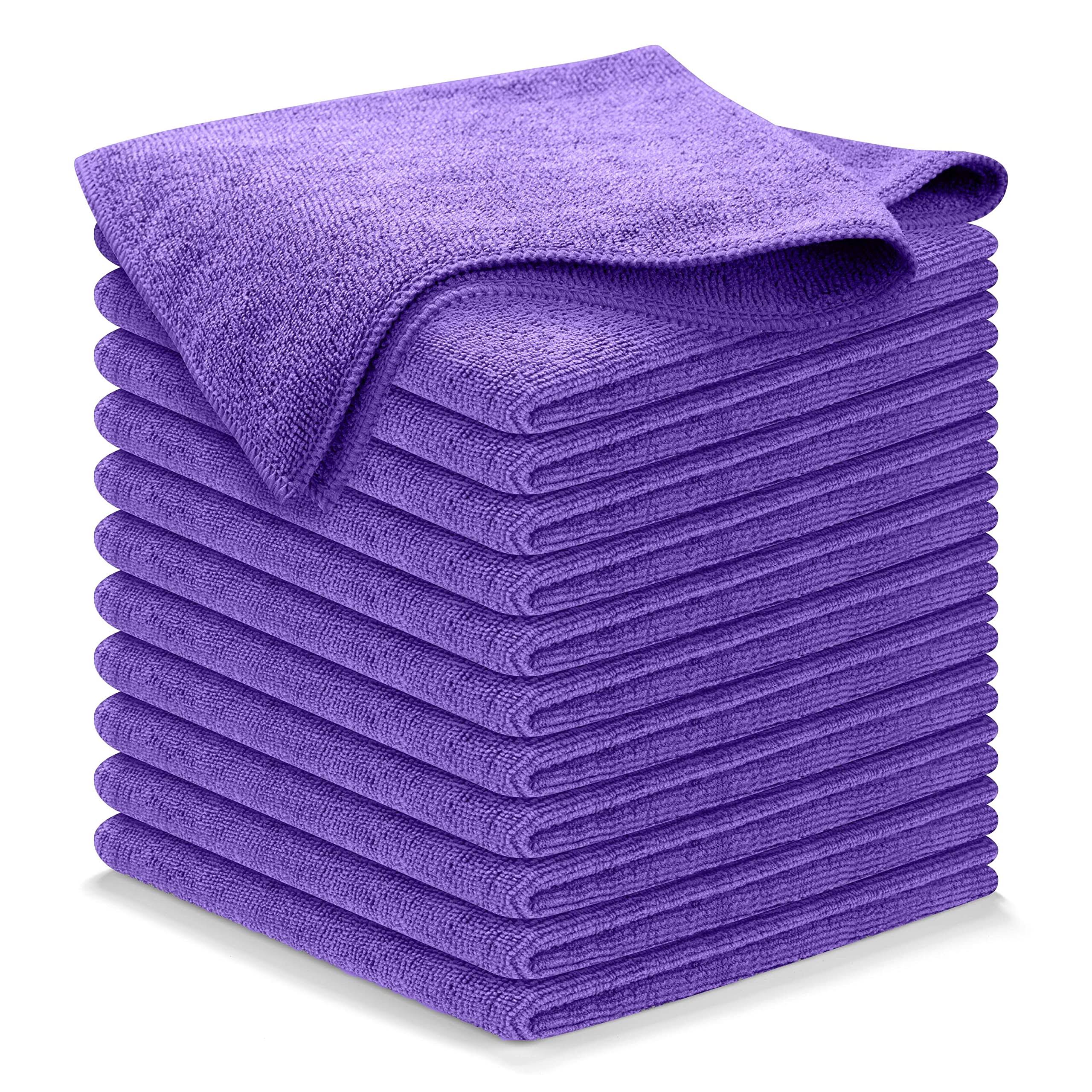 USANOOKS Microfiber Cleaning Cloth - 12pcs (16x16 in) High Performance - 1200 Washes, Ultra Absorbent Weave Trap Grime & Liquid for Streak-Free