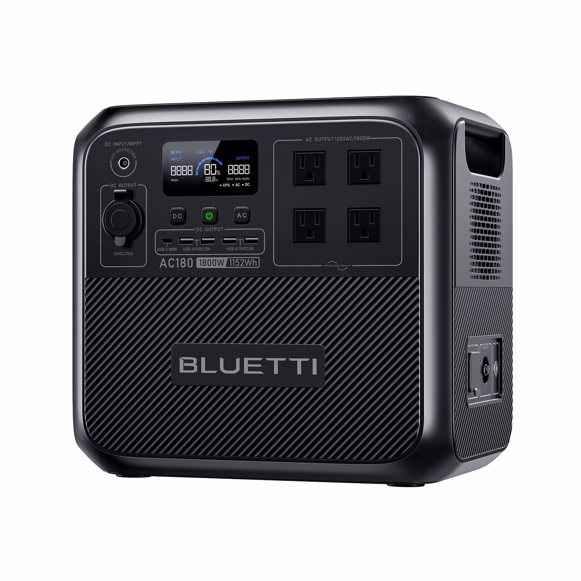 AC180 Solar Generator, 1440W | 1152Wh LiFePO4 Power Station, Portable for Off-Grid, Home, Camping, RV(1152Wh)