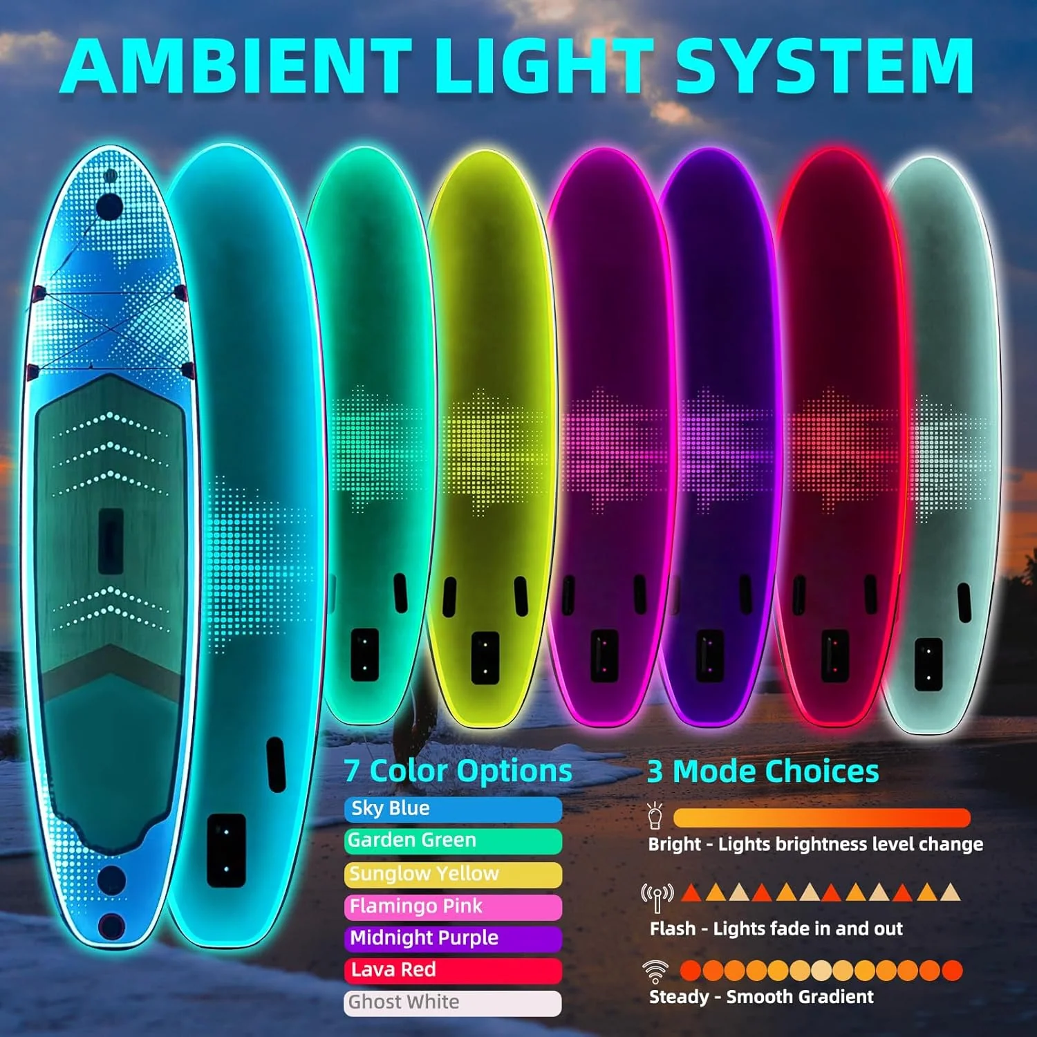 AECOJOY Inflatable 10.5' Stand Up Paddle Board with Strapped Seat, Premium SUP Board Kit