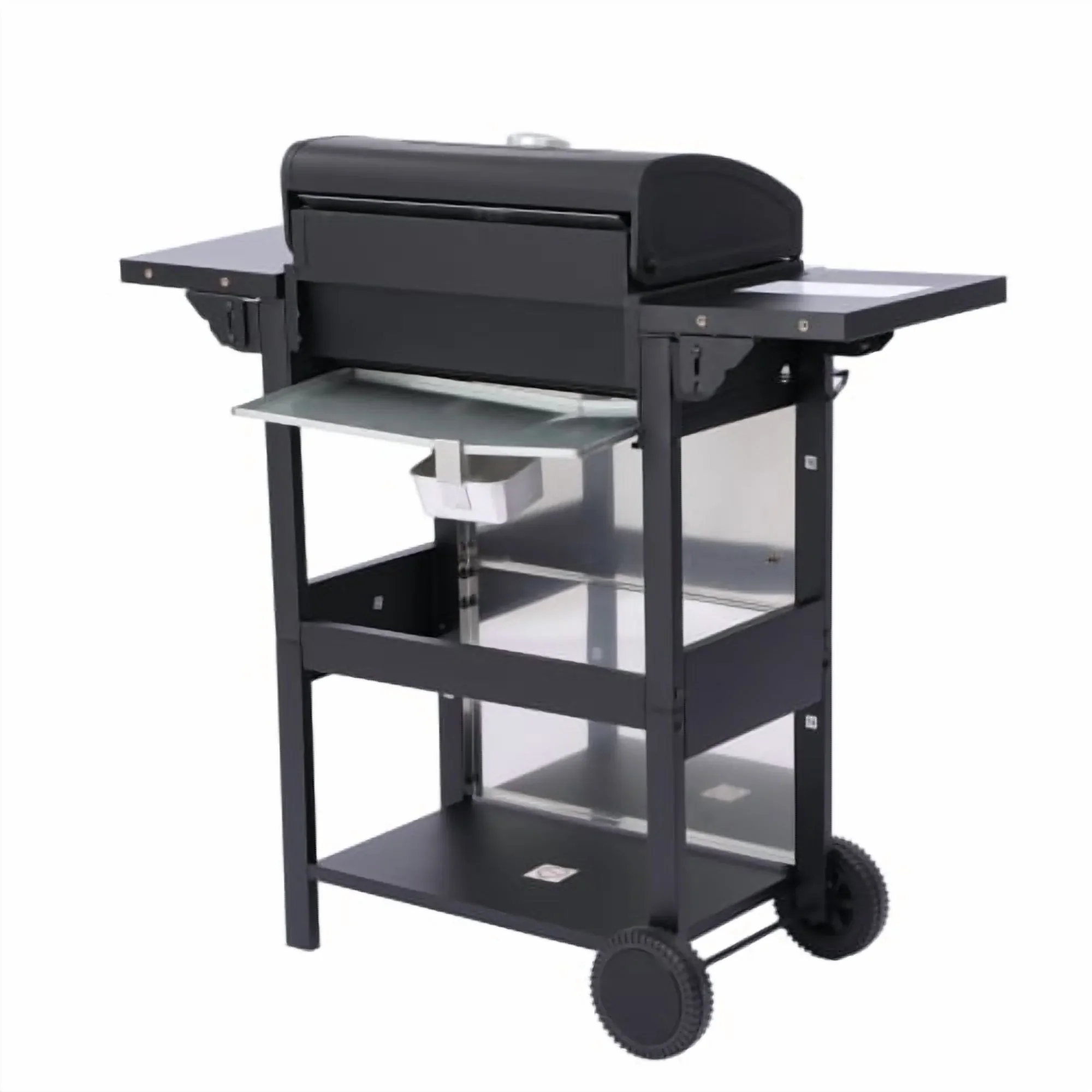 Yiweny 3 Burner BBQ Propane Gas Grill, Stainless Steel 25650 BTU Patio Garden Barbecue Grill with Bottle Opener, Two Foldable Side Shelves & Thermometer, Perfect for Camping, Outdoor Cooking.