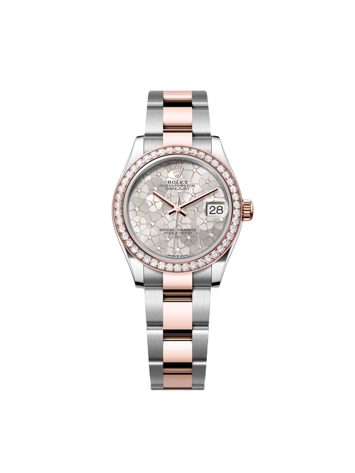 【Super Clone】RLX Datejust m278381-0031/0032 Silver Floral Motif Diamond Dial Diamond-Set Bezel 31mm