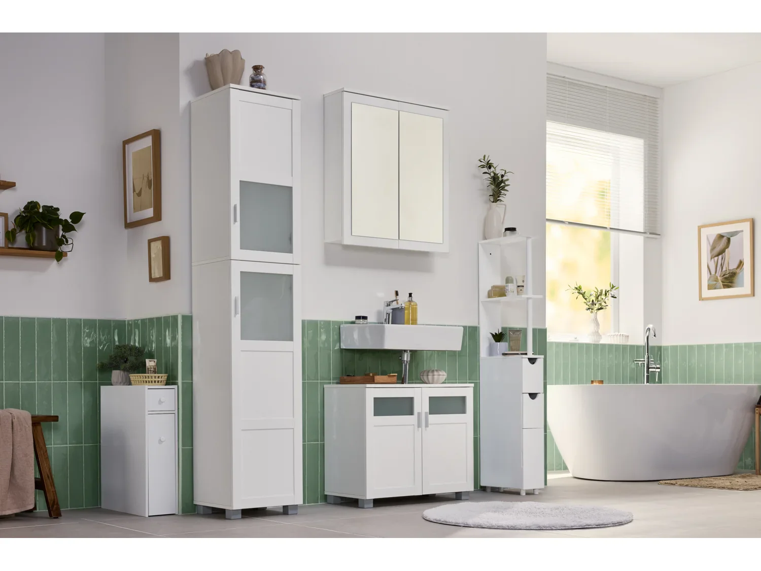LIVARNO Colonne de salle de bains Basel, 37 x 187,7 x 34,5 cm, blanche