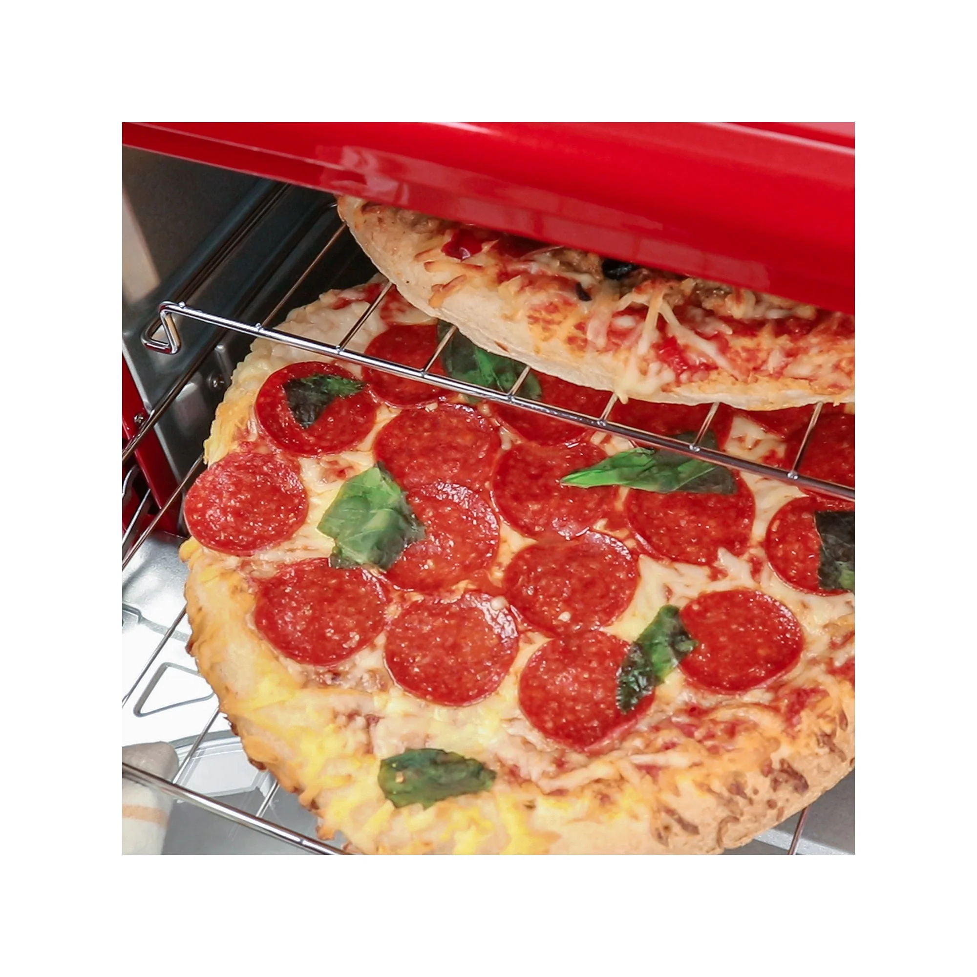 Nostalgia Rtov2russian River Large - Capacity 0.7 - Cu. Ft. Capacity Multi - Functioning Retro Convection Toaster Oven, Retro Red