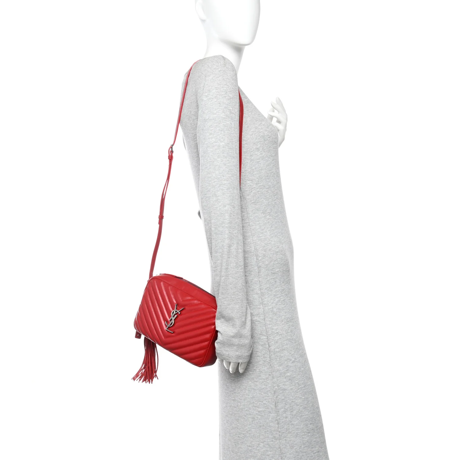 Calfskin Matelasse Monogram Lou Camera Bag Rouge Eros
