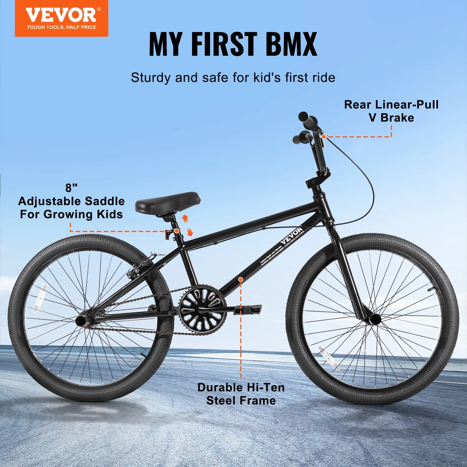 BMX Bike, 24-Inch Wheel Freestyle Bike, BMX Race Bike with 4 Pegs, Beginner-Level BMX to Advanced Riders, BMX Bicycles for Teen Adult Men Women, Durable Hi-Ten Steel Frame, Easy to Assemble - Image 9