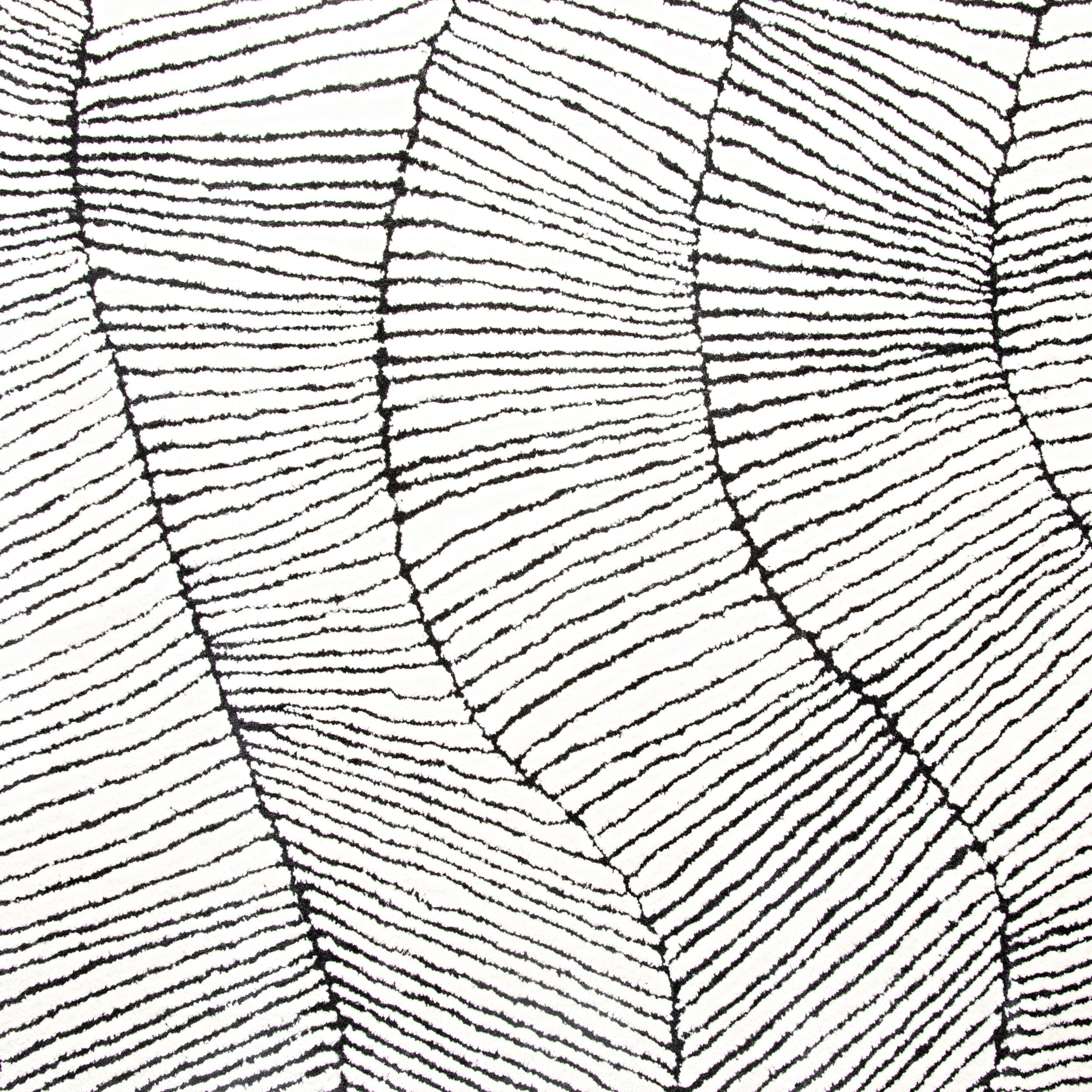 Geo Wave Hand-Tufted Black & White Rug 400x300cm