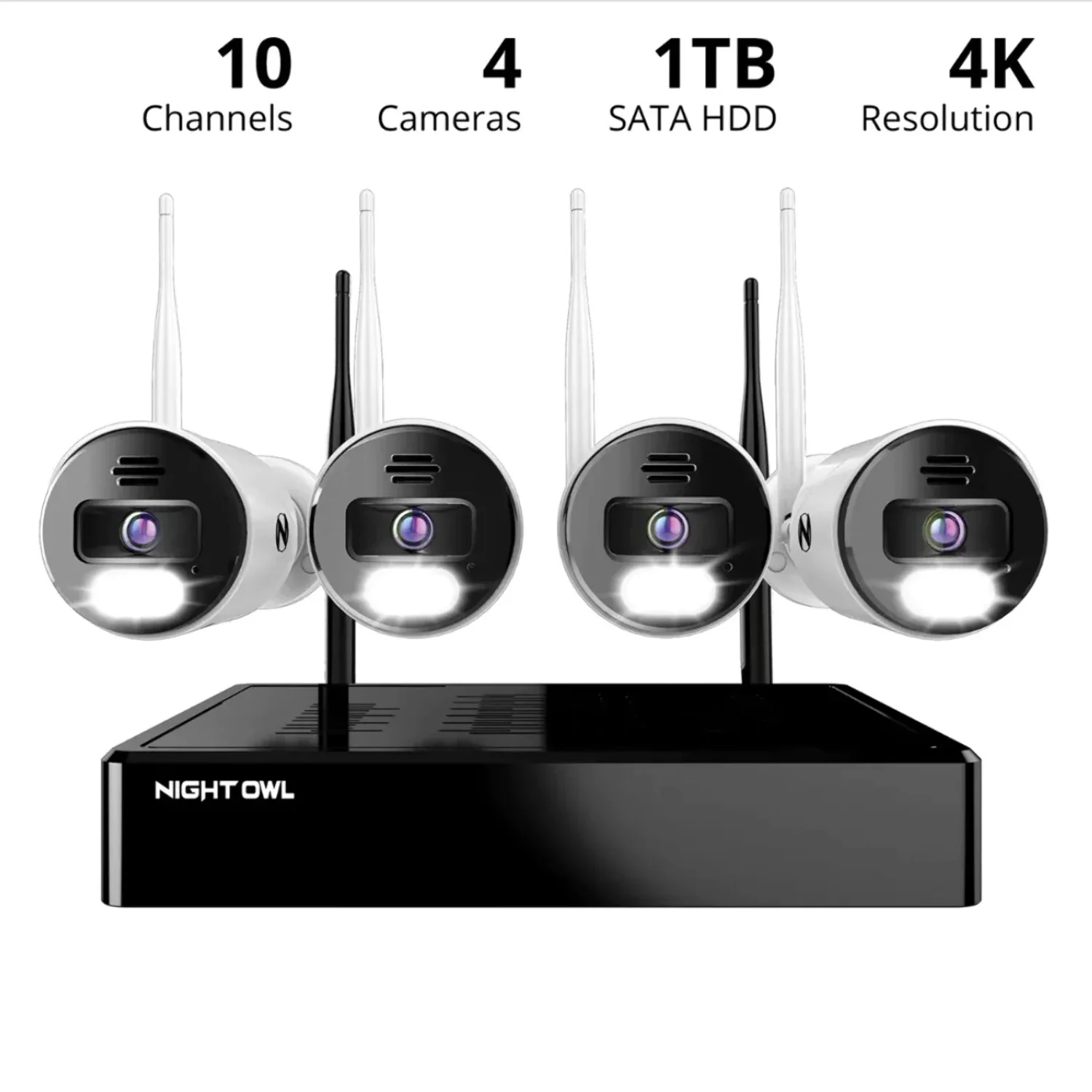 10 Channel 4K Bluetooth Wi-Fi NVR with 1TB Hard Drive and 4 Wi-Fi IP 4K Spotlight Cameras with 2-Way Audio and Audio Alerts and Sirens - Image 10
