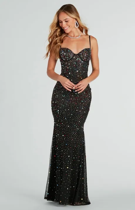 Shannon Formal Gemstone Mermaid Long Dress
