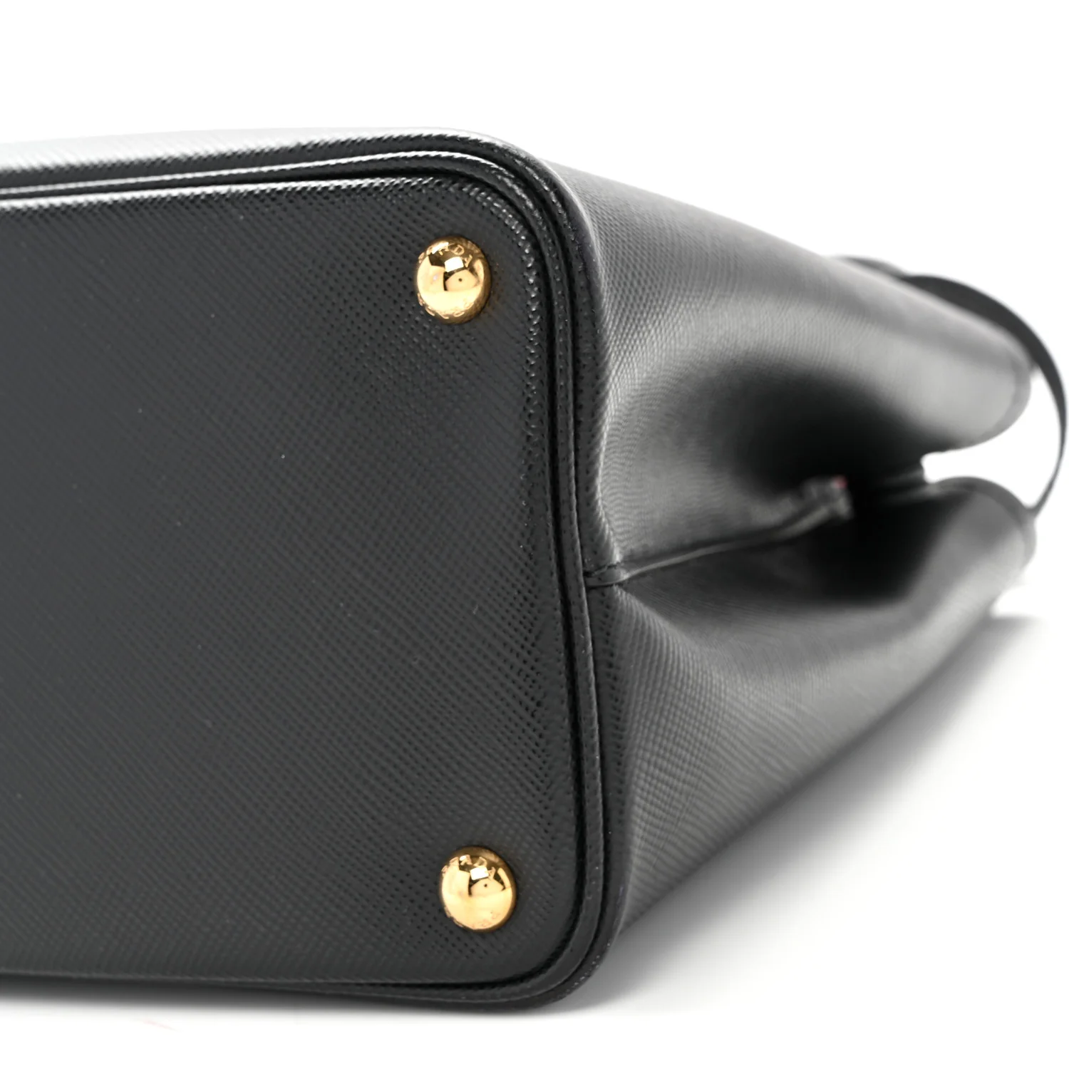 Saffiano Cuir Small Double Bag Black Fuoco