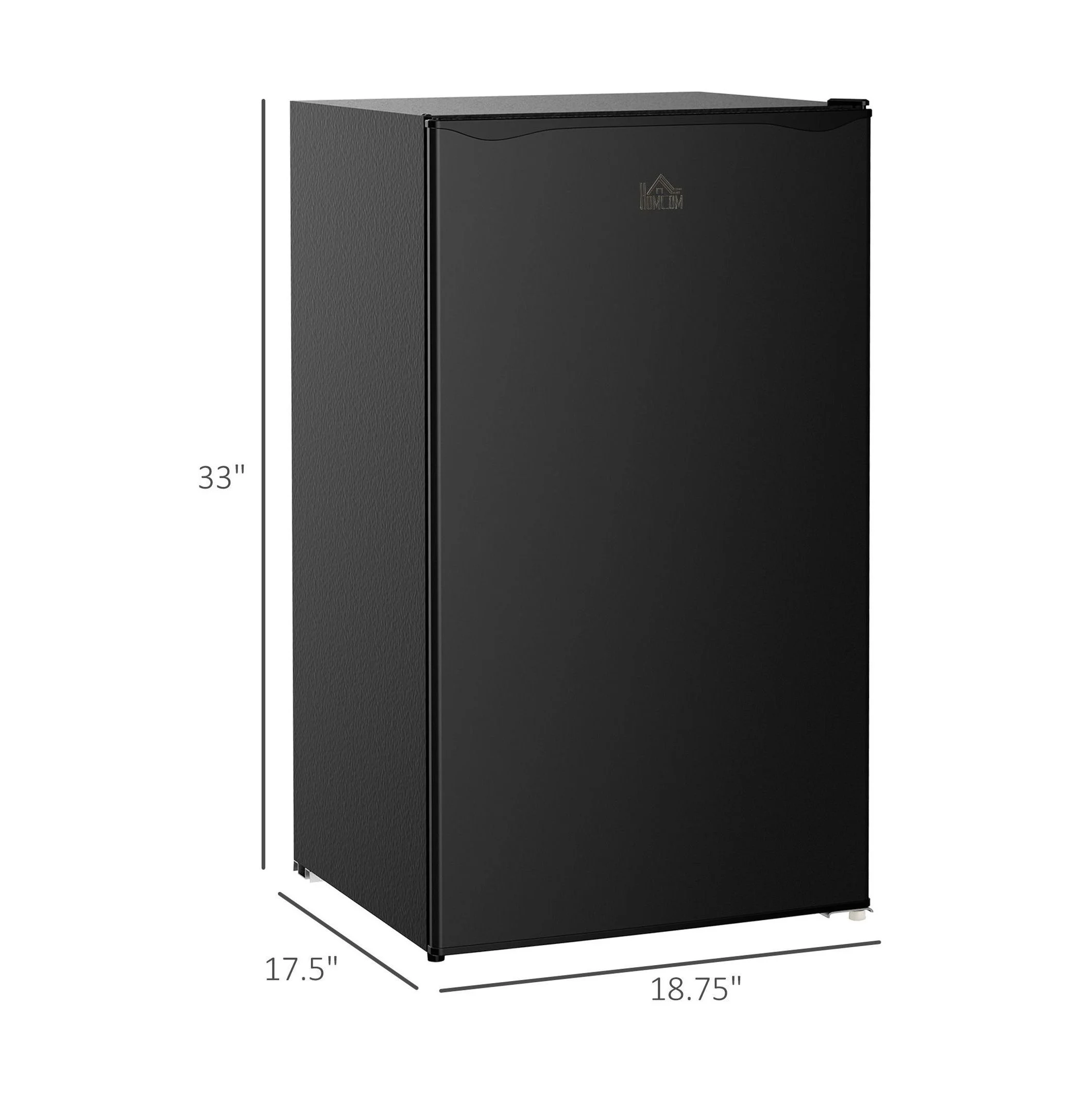 Mini Fridge with Freezer, 3.2 Cu.Ft Compact Refrigerator for Bedroom, Dorm, Apartment Adjustable Thermostat, Reversible Door, Black - Image 3