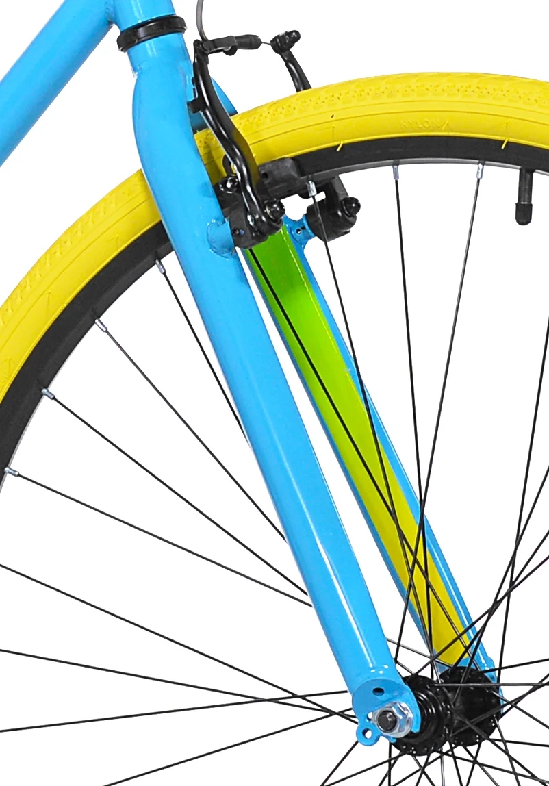 700C Men's Ridgeland Hybrid Bike, Blue/Green Image 3