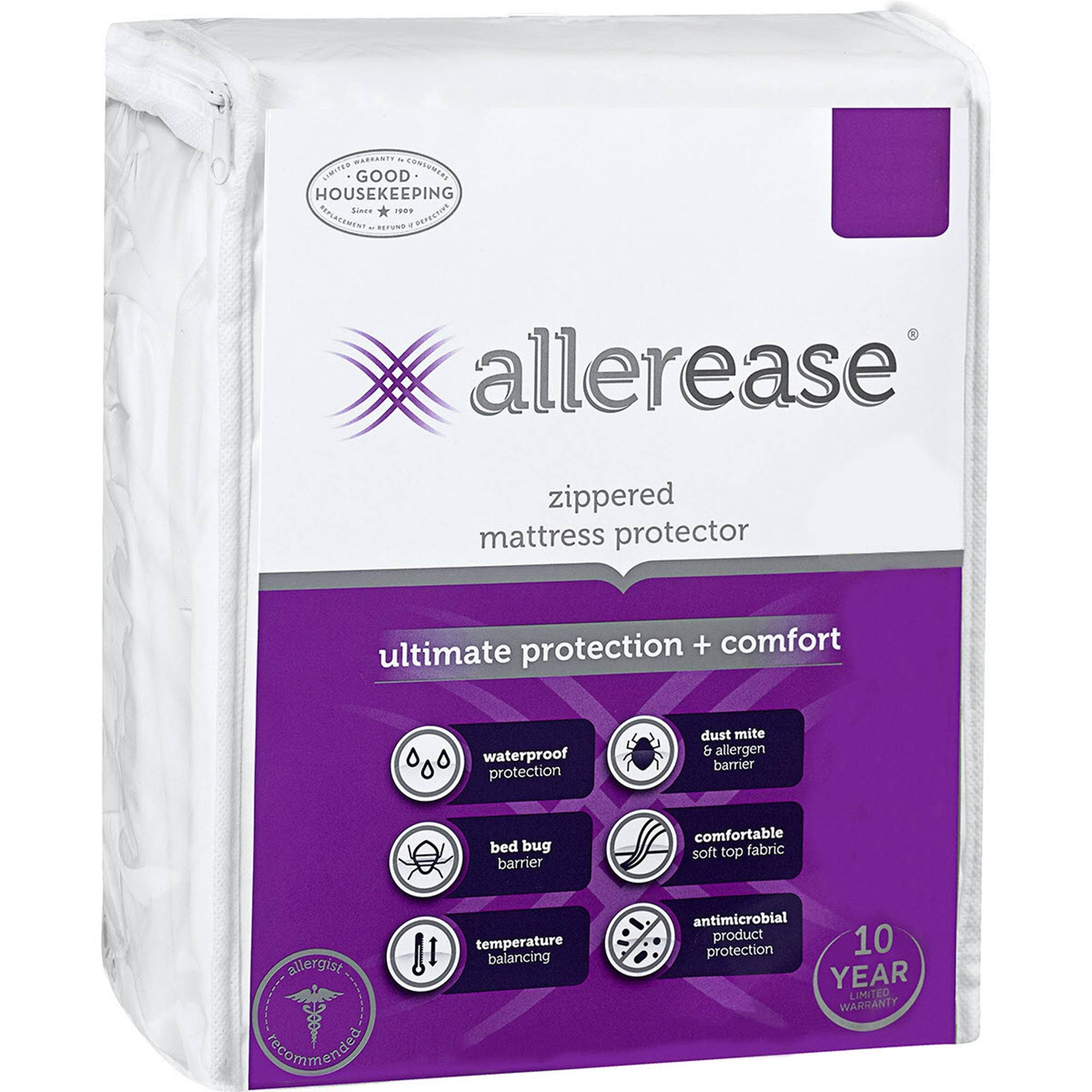 Allerease Ultimate Mattress Protector, Size: Twin, White