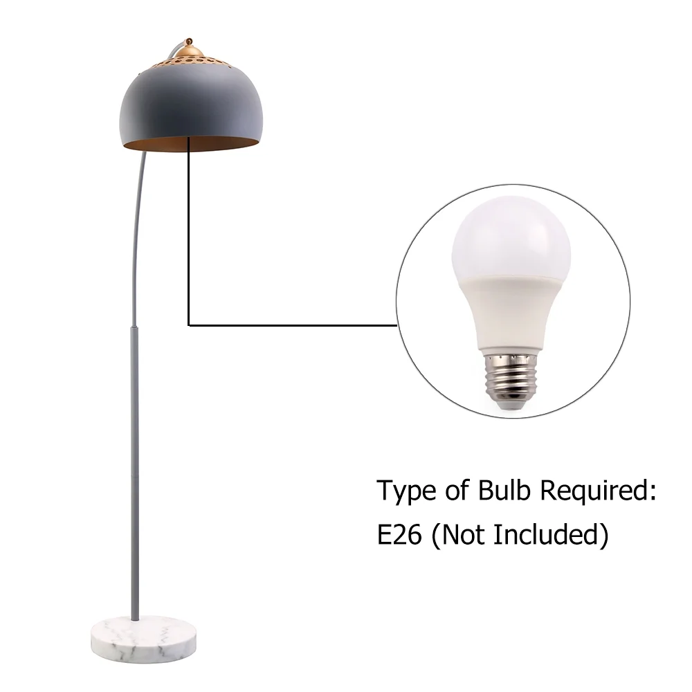 Arc Floor Lamp, Modern Reading Light for Living Room, Bedrooms and Office, Light Direction Adjustable, Bulb Not Included - Image 4