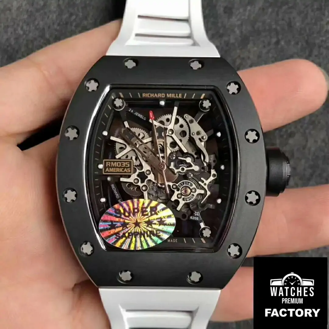 Richard Mille RM035 Americas KV Factory White Rubber Strap
