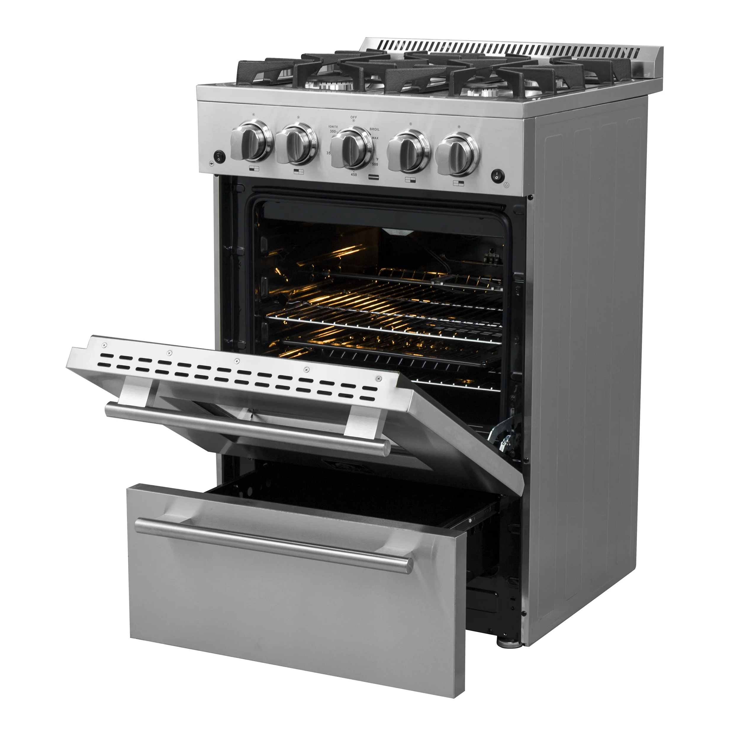 24-Inch Freestanding Gas Range, Compact Design, Energy Efficient - Image 3