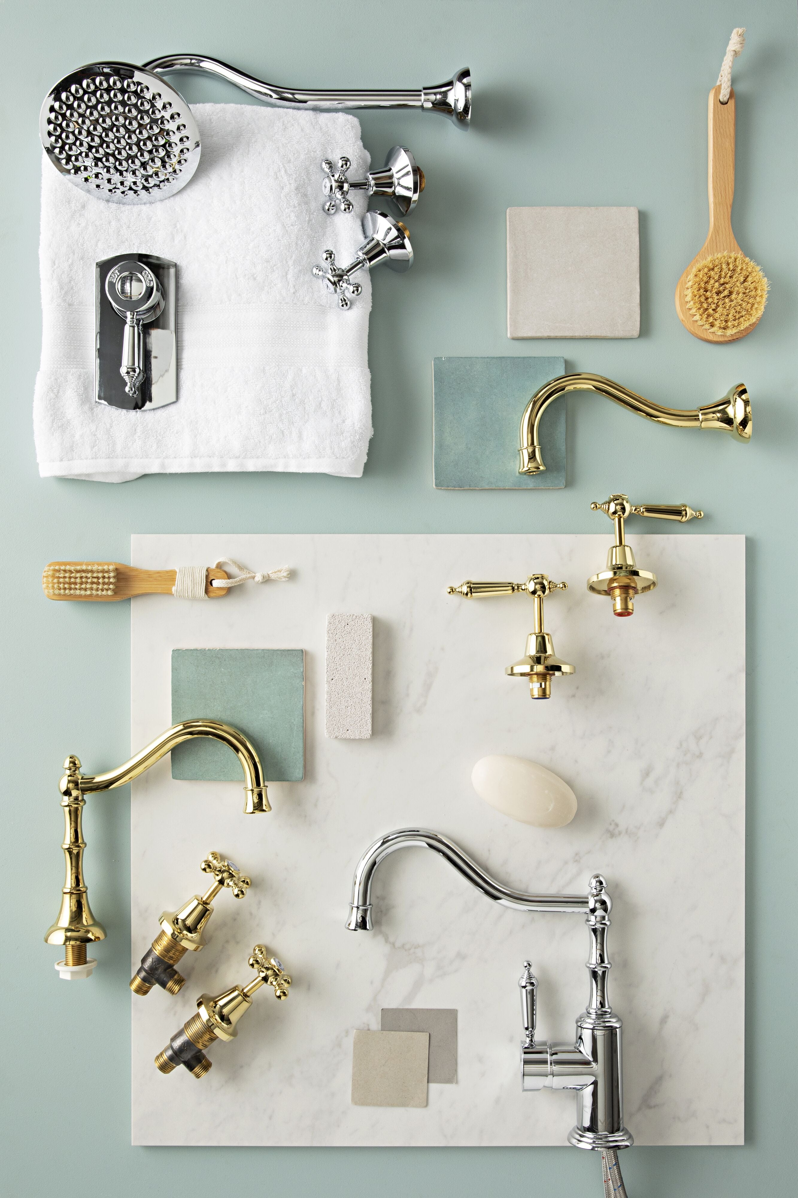 Oxford/Rochelle Capstan Wall Mount Top Assembly Chrome (Taps only)