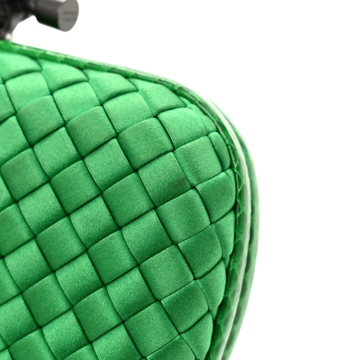 Satin Intreccio Impero Ayers Knot Clutch Parakeet