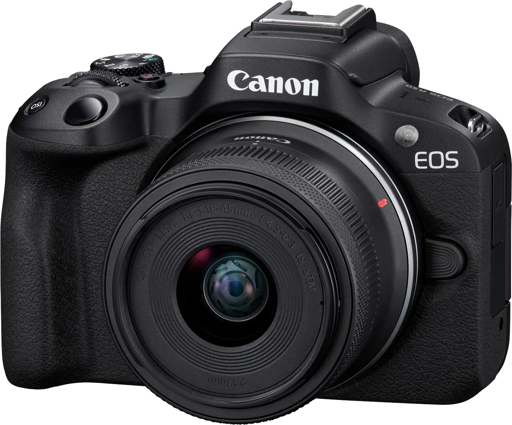 Canon EOS R50-systeemcamera - Zwart + RF-S 18-45 mm f/4.5-6.3 IS STM-lens