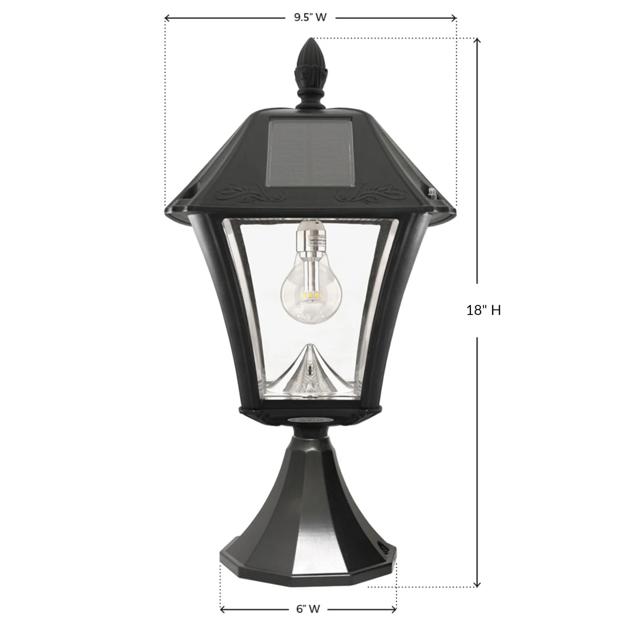 Baytown II Solar Light in Bright White- Wall/Pier/ 3 Inch Fitter Mounts Black Finish(Plastic/Other) - Image 9