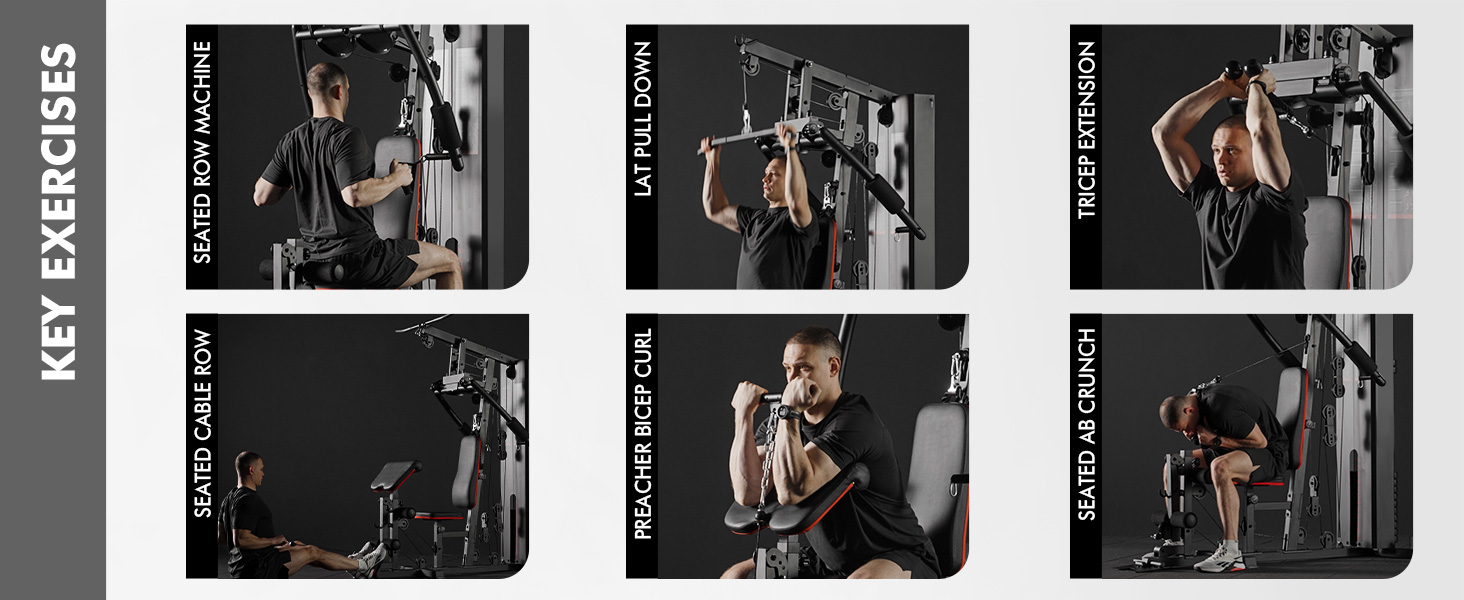 Mikolo Home Gym Workout Station with 150LBS Weight Stack Multifunctional Home Gym Equipment