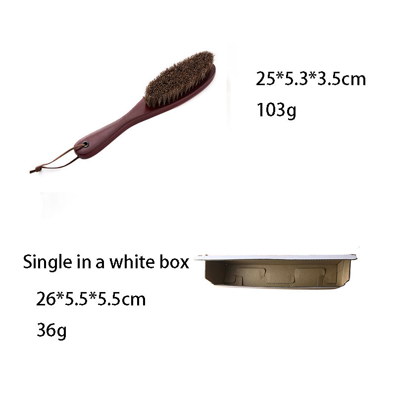 Black Horse Hair 25cm Red Handle Wooden Cloth Brush for Cleaning Brush