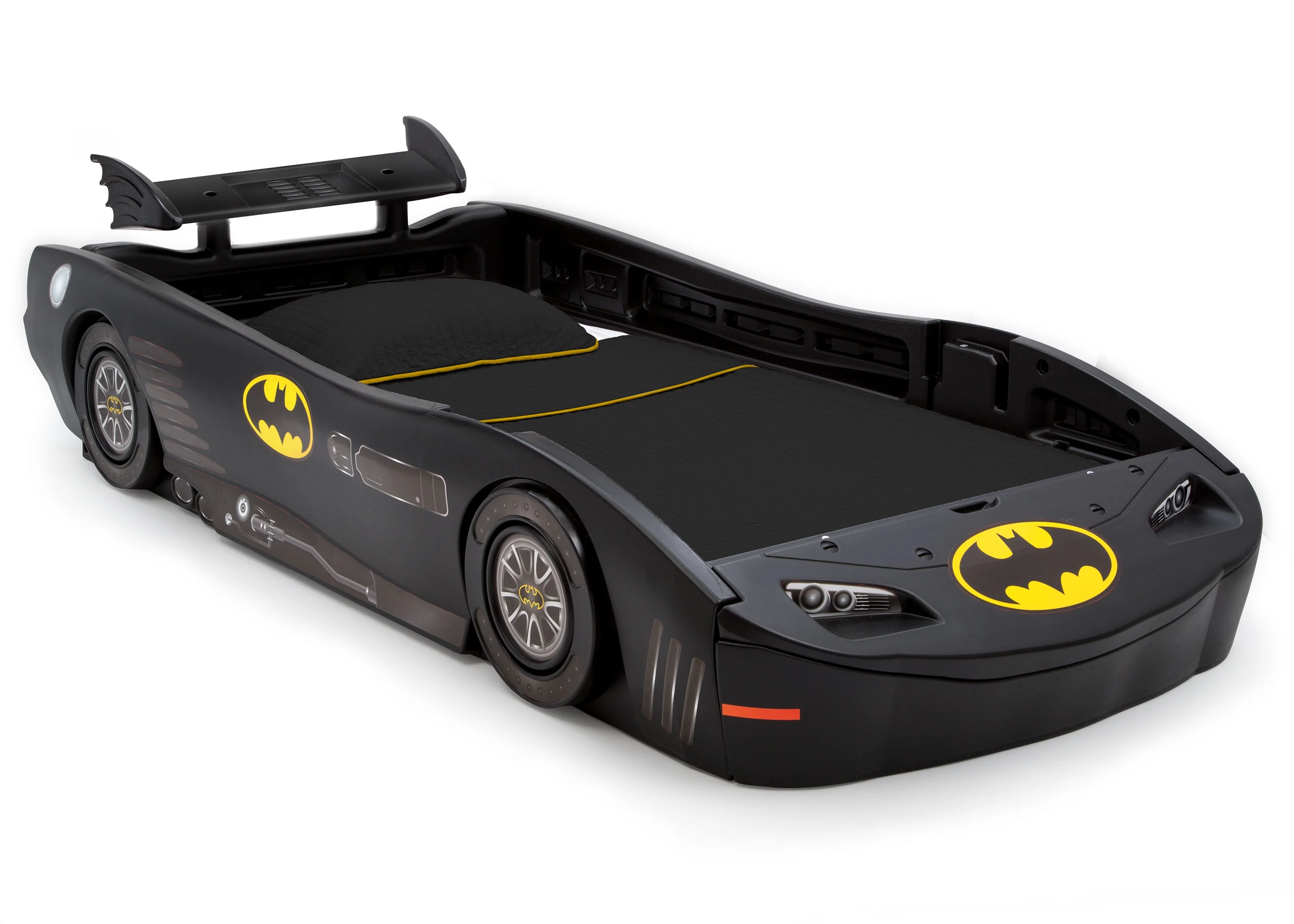 DC Comics Batman Batmobile Car Plastic Twin Bed, Black - Image 3