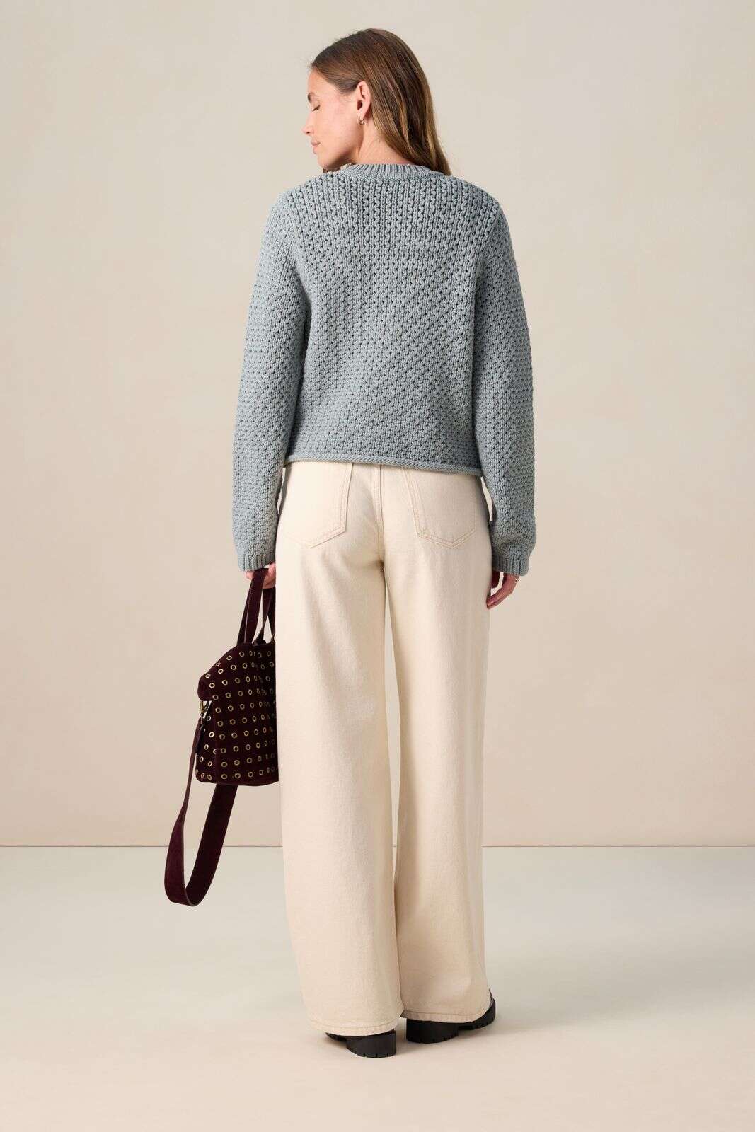 Witte high waist wide leg jeans