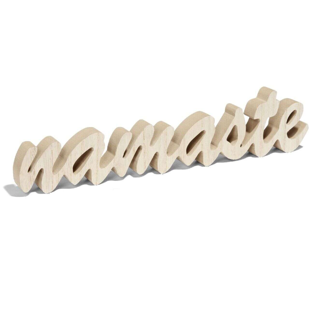Mot à poser Namaste en bois L29,5xH11cm