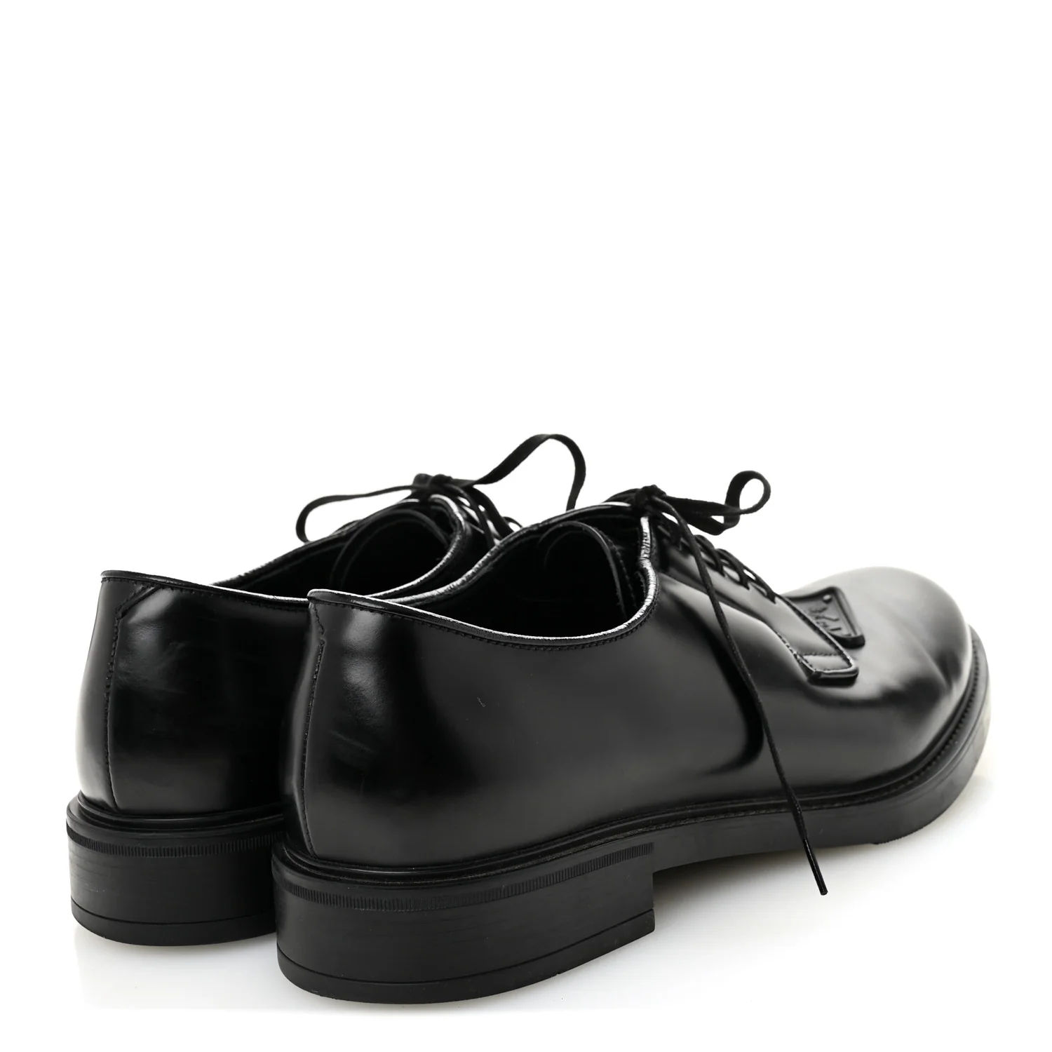 Spazzolato Triangle Mens Derby Loafers 8 Black