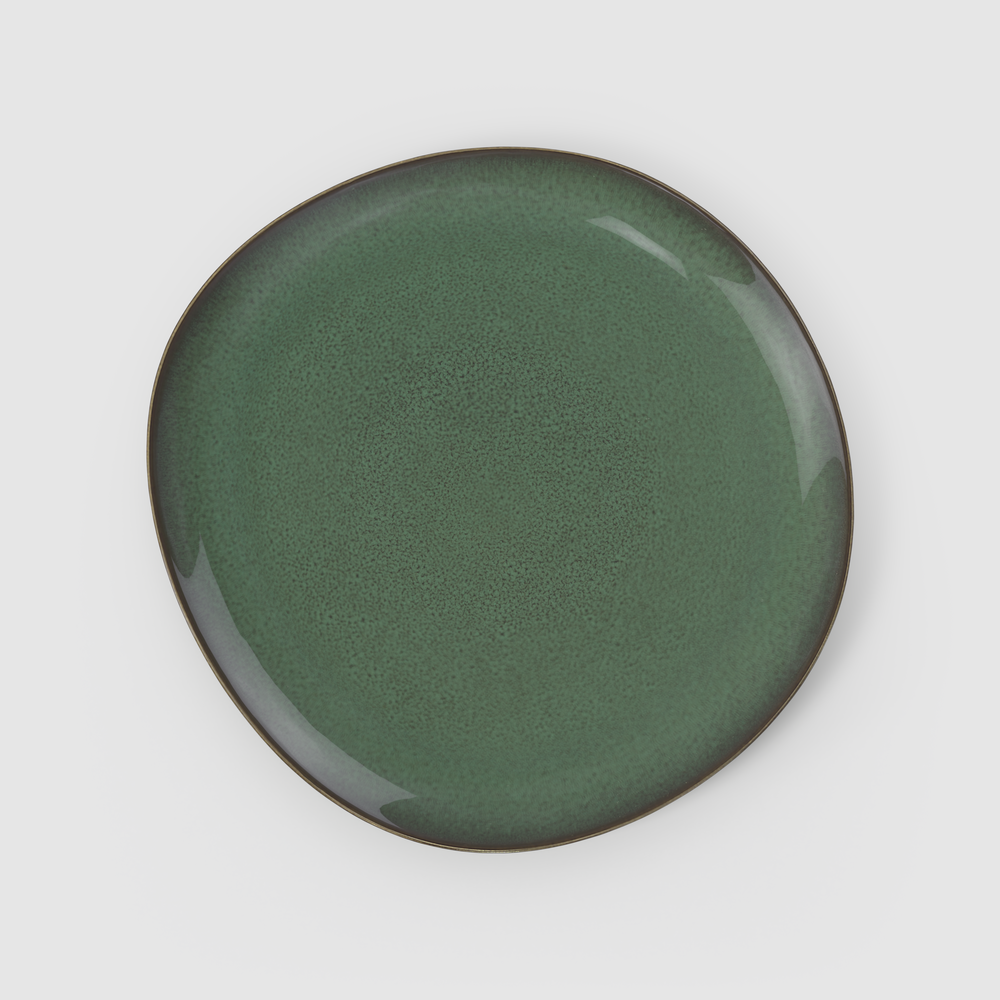 Lave Serving Platter - Green, 12.6'' x 12.5'', stoneware