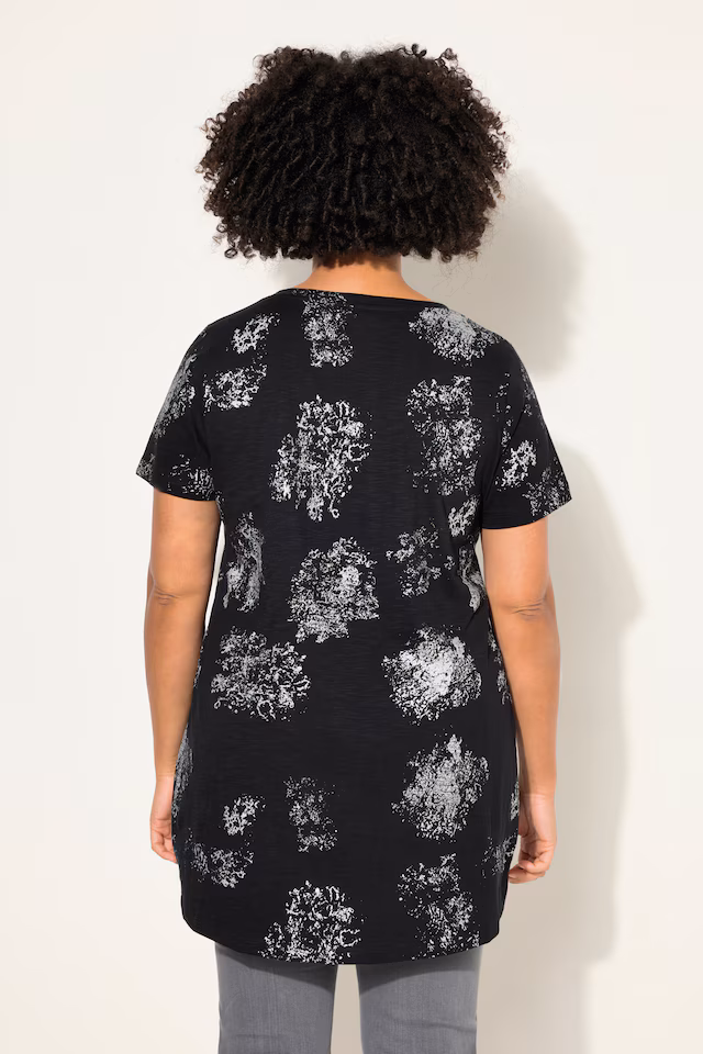 Half-Sleeve V-Neck Leopard Print Skull T-Shirt