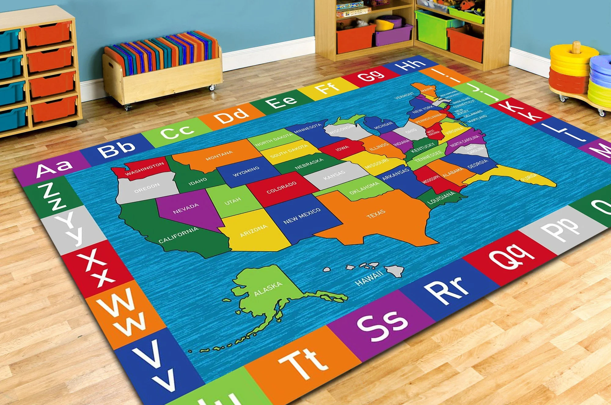 Premium Non-Slip USA Alphabet Area Rug for Kids Educational ABC Design, High-Traction Safety, and Durable Materials(7' 8" x 10') - Image 8