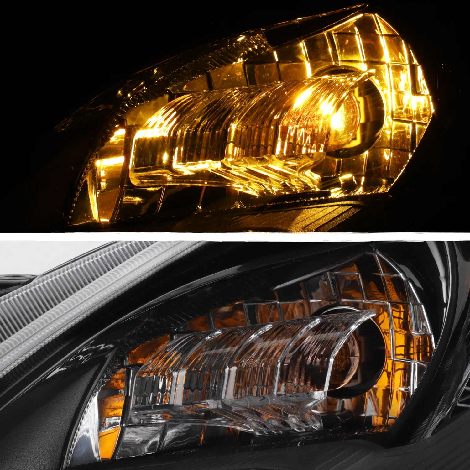 AKKON - Fits 2014 2015 2016 Nissan Versa Note Black Headlights Headlamps Pair Driver Left + Passenger Right 14 15 16