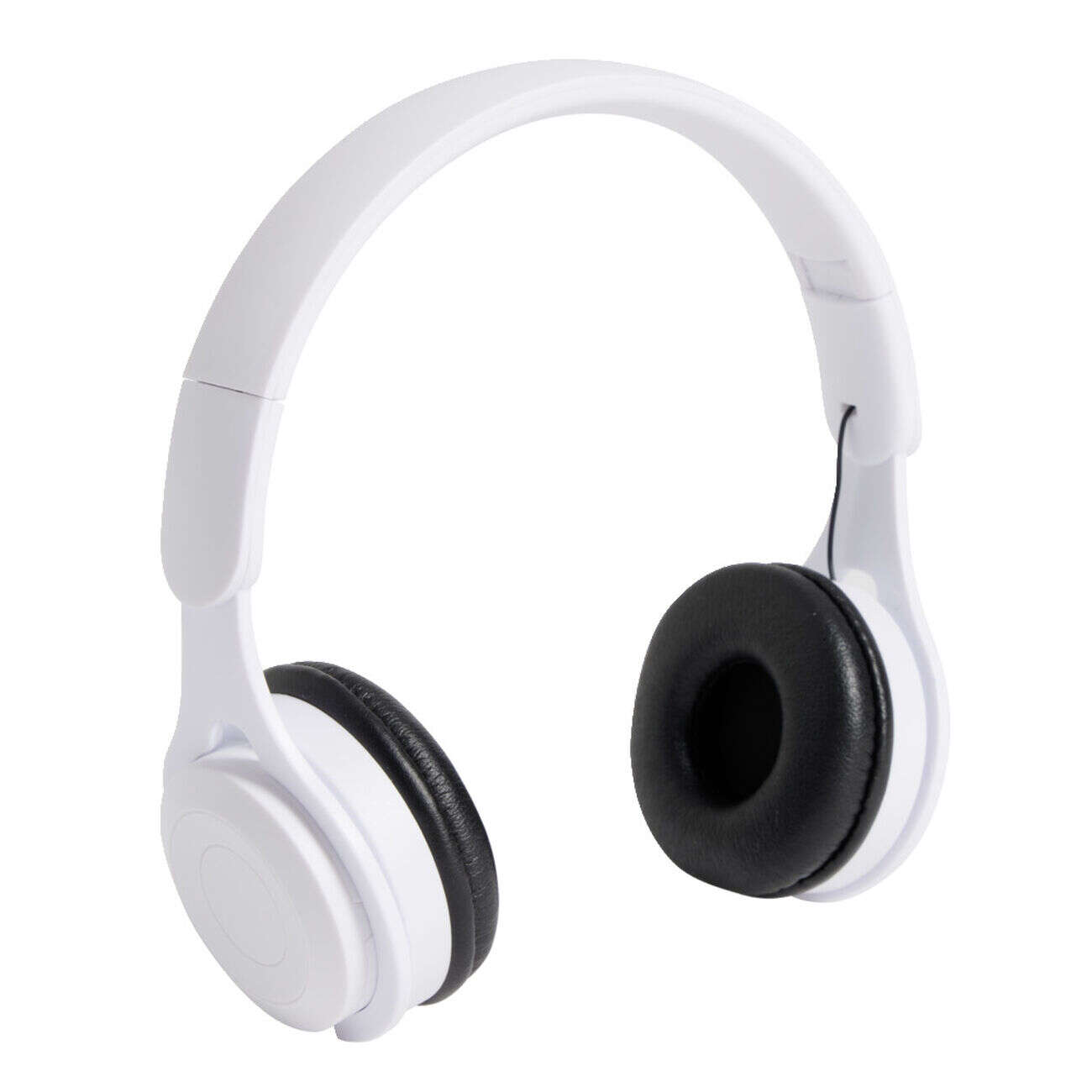Casque audio et micro filaire pliant blanc et noir 1,20m