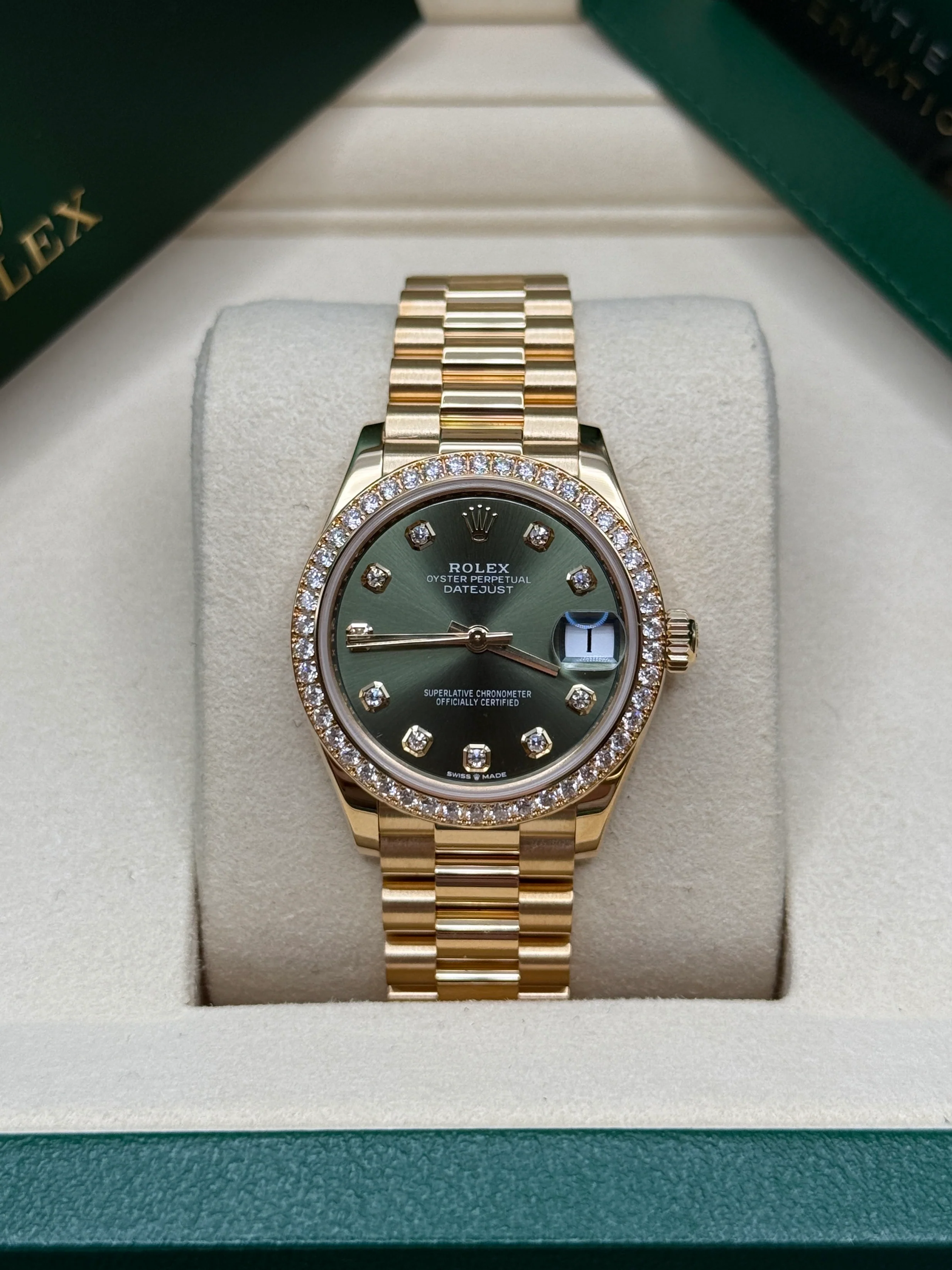 【Super Clone】RLX Datejust m278288RBR-0007 Olive Green 31mm Dial President Bracelet Watch
