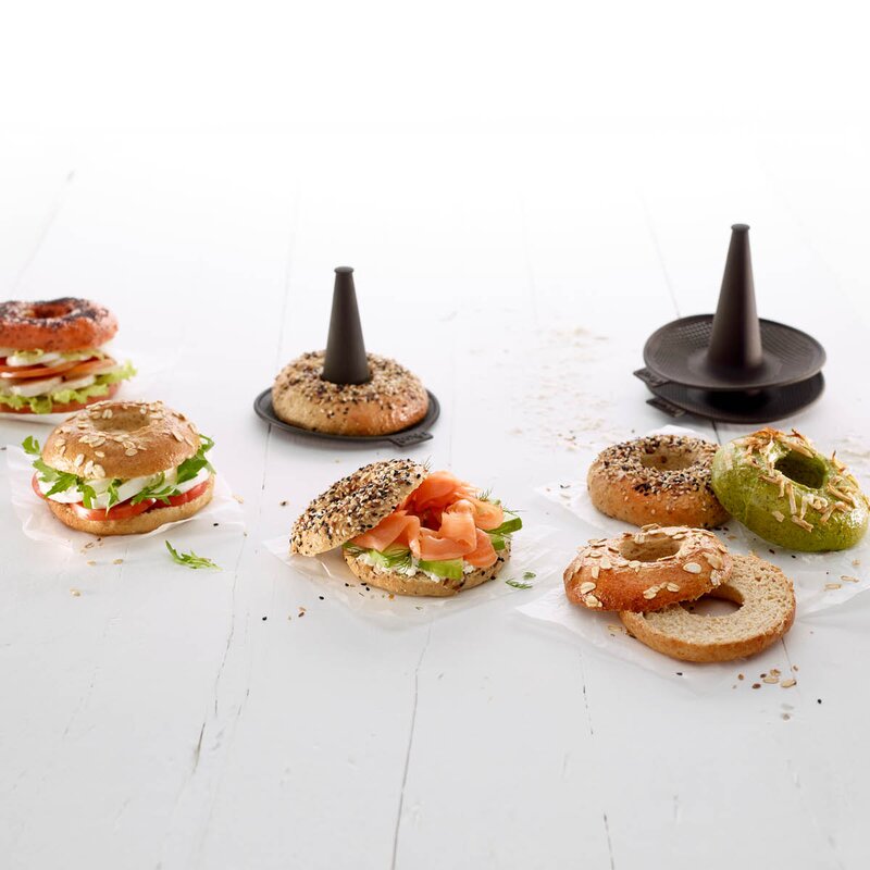 Bagelform i silikon 6 stk brun