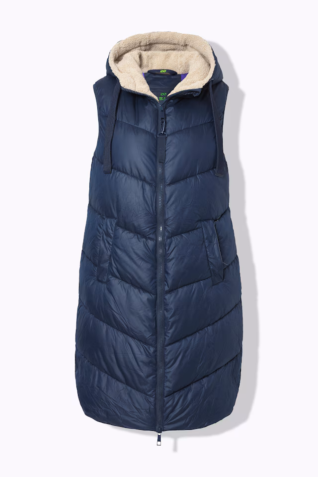 Quilted Vest Hood Side Pockets