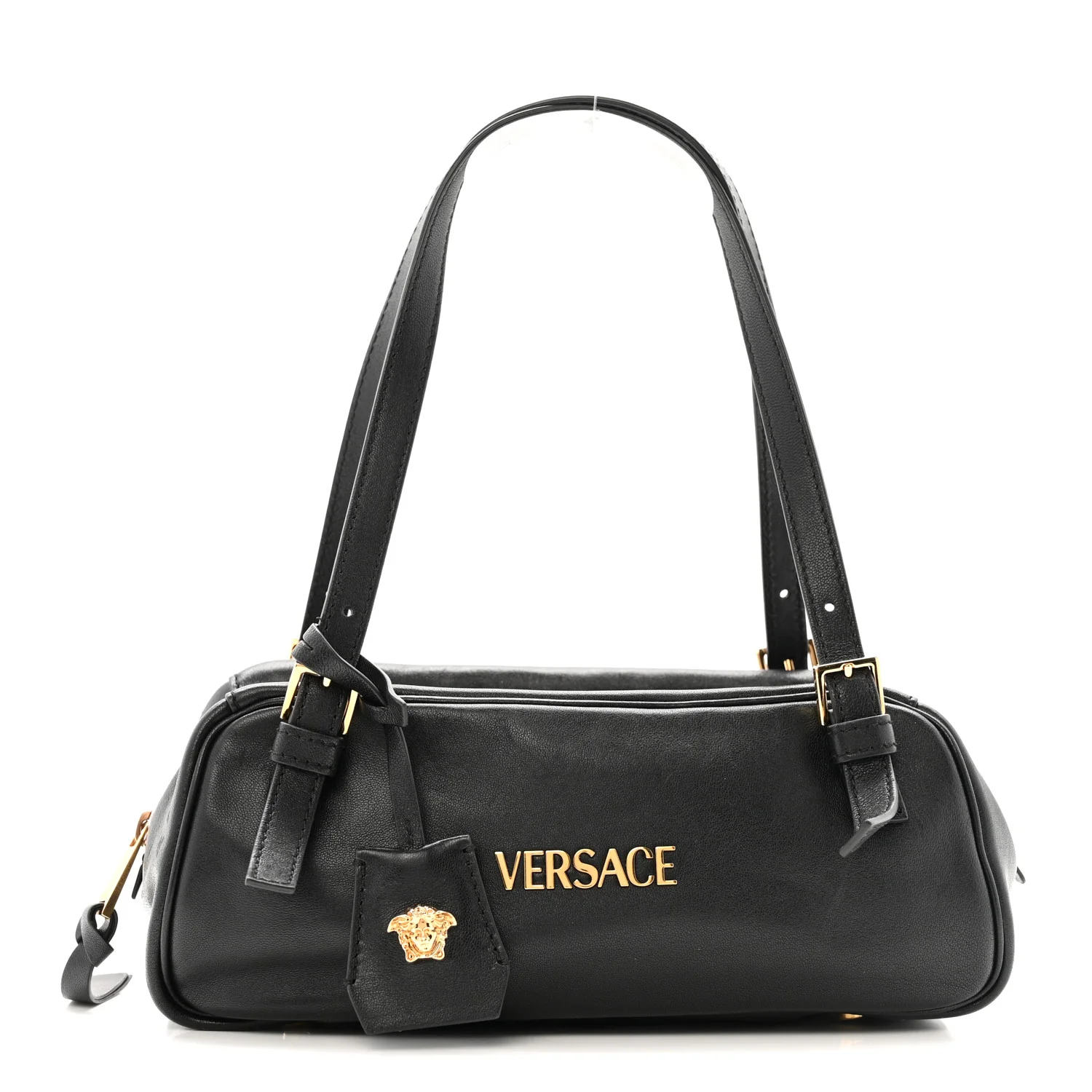 Lambskin Tag Bowling Bag Black