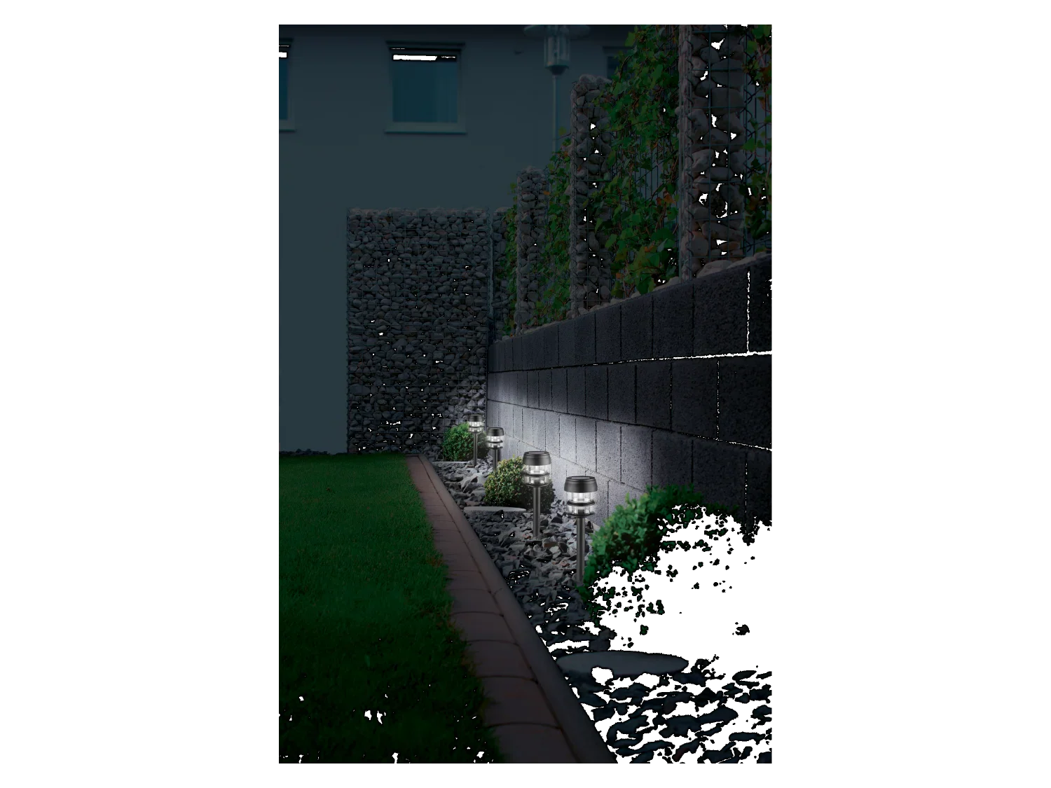 LIVARNO home Lot de 4 balises solaires  LED