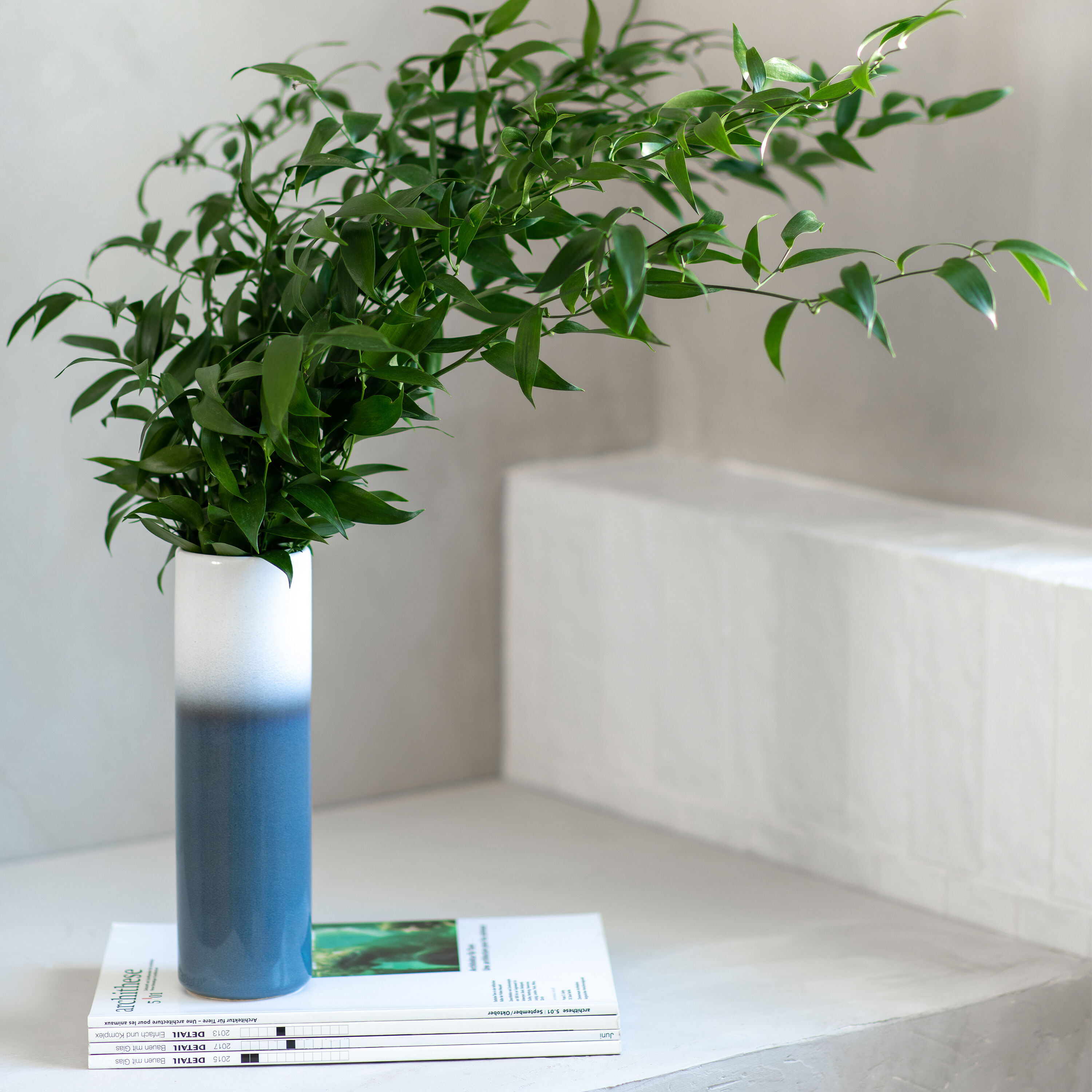 Lave Vase - Blue, 3.2'' x 9.9'', stoneware