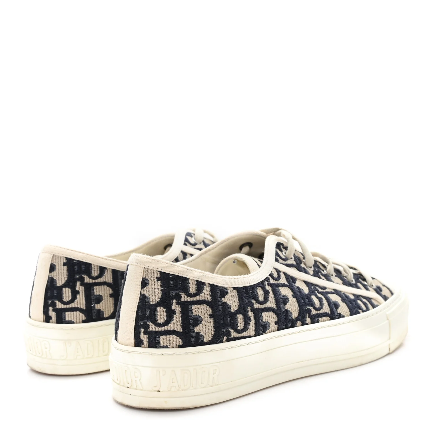 Canvas Oblique Walk'N'Dior Low Top Sneakers 38 Deep Blue