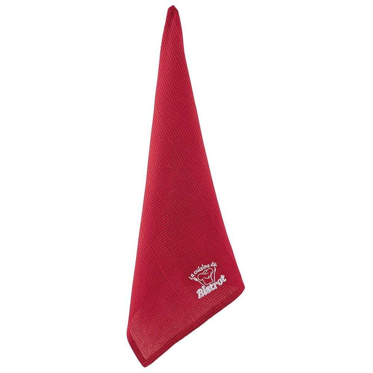 Torchon brodé La cuisine du Bistrot rouge x 2