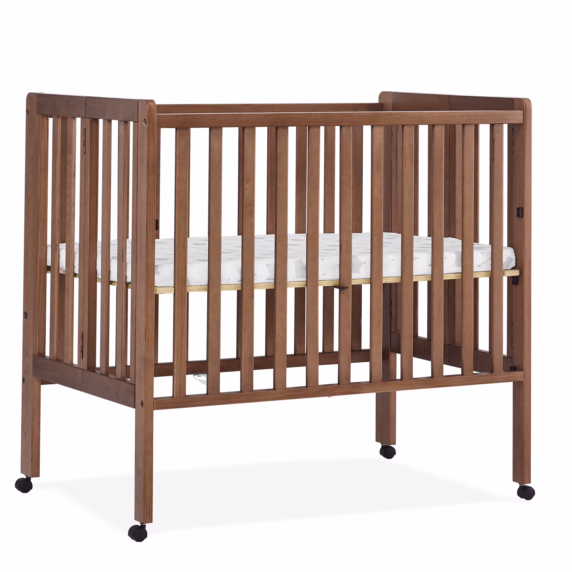 Lee Portable Folding Mini Crib with 1.5-Inch Mattress Greenguard Gold Certified, Bianca White(Bianca White/Single) - Image 5