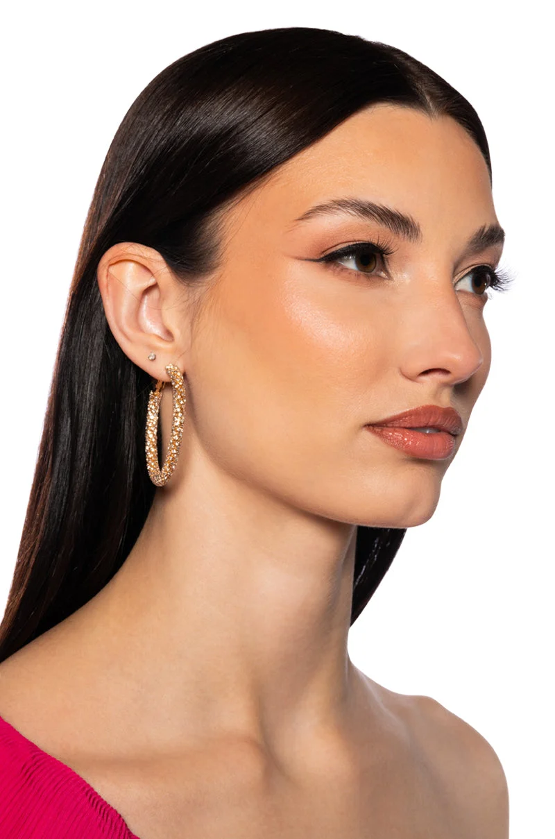 50MM BLING HOOP IN GOLD - Akira Store