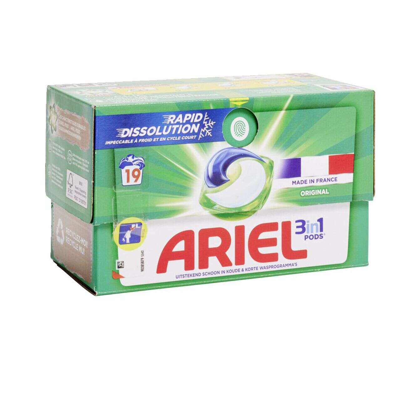 Lessive Ariel 19 capsules Original 3 en 1