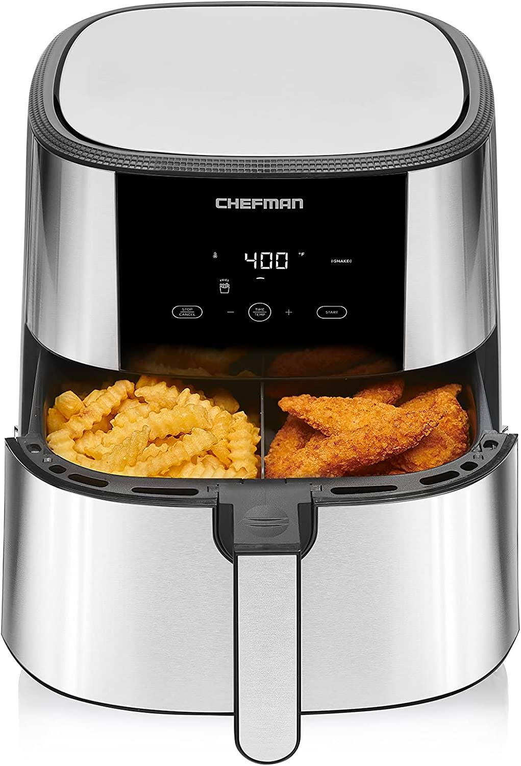 Chefman 8-Qt. TurboFry Stainless Steel Air Fryer with Basket Divider