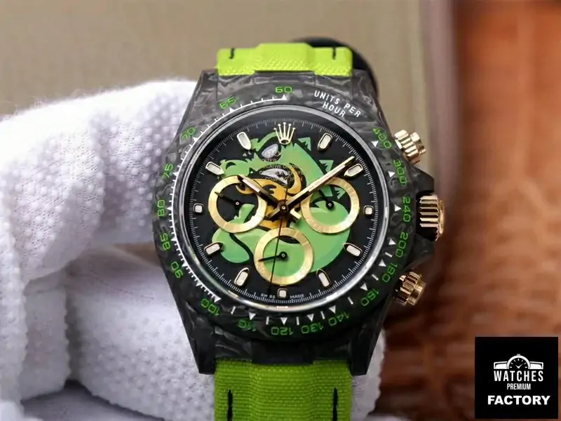 Rolex Daytona Cosmos Chronograph Carbon Fiber Edition Green Exploded Dragon Dial