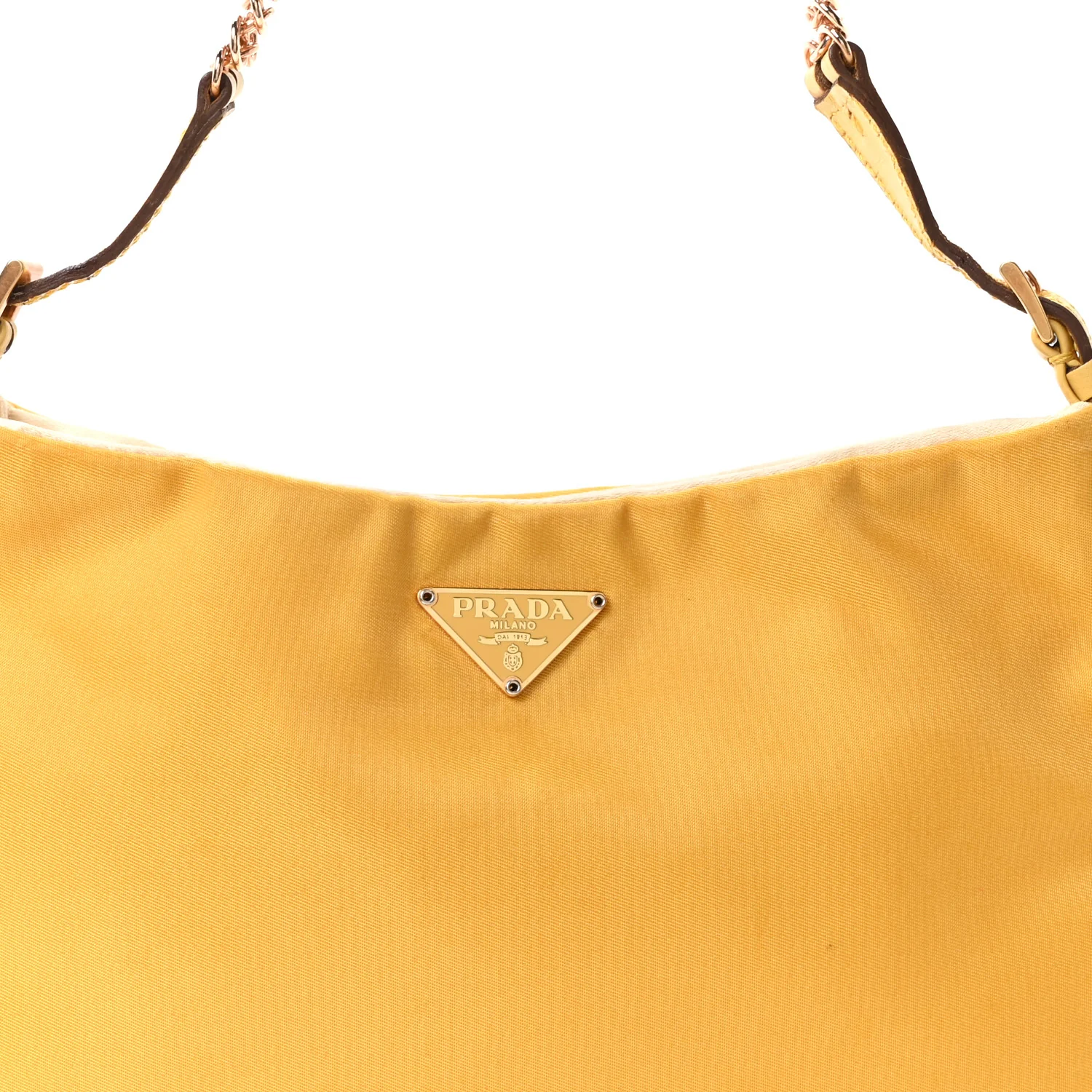 Tessuto Nylon Light Chain Shoulder Bag Yellow