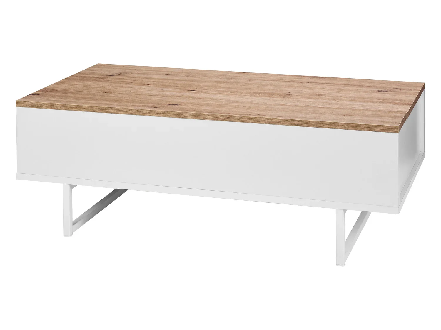 LIVARNO home Table basse Madrid, 110 x 37,5 x 58 cm, imitation chne/blanc