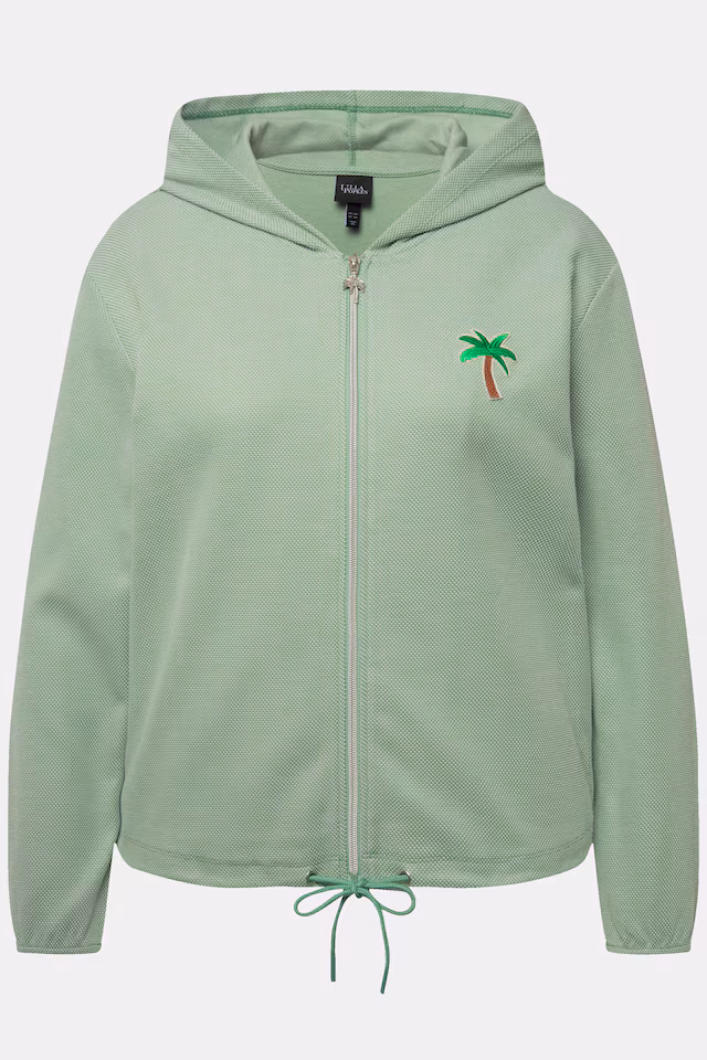 Drawstring Hem Zip-Up Hoodie